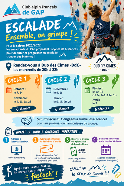 Escalade 2026/2027 On grimpe ensemble ! Escalade 2026/2027 On grimpe ensemble !